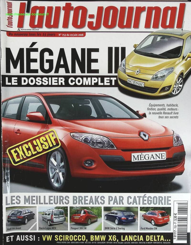 Renault Mégane III – L'auto Journal – Nr. 753 – 2008 – Zeitschriftenrezension – Auto