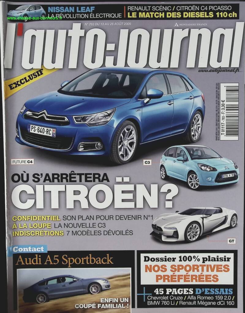 Citroën - L'auto journal - n° 783 - 2009 - revue magazine - voiture