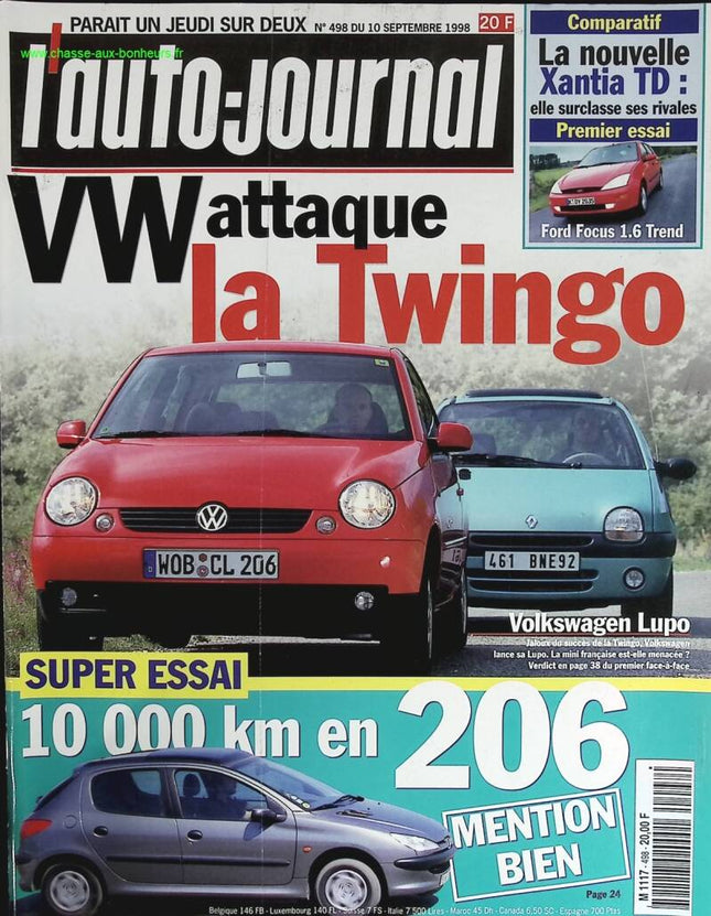 Volkswagen greift den Renault Twingo an - L'auto journal - Nr. 498 - 1998 - Zeitschriftenbericht - Auto