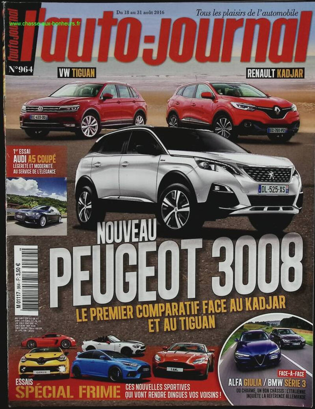Nouveau Peugeot 3008 - L'auto journal - n° 964 - 2016 - revue magazine - voiture