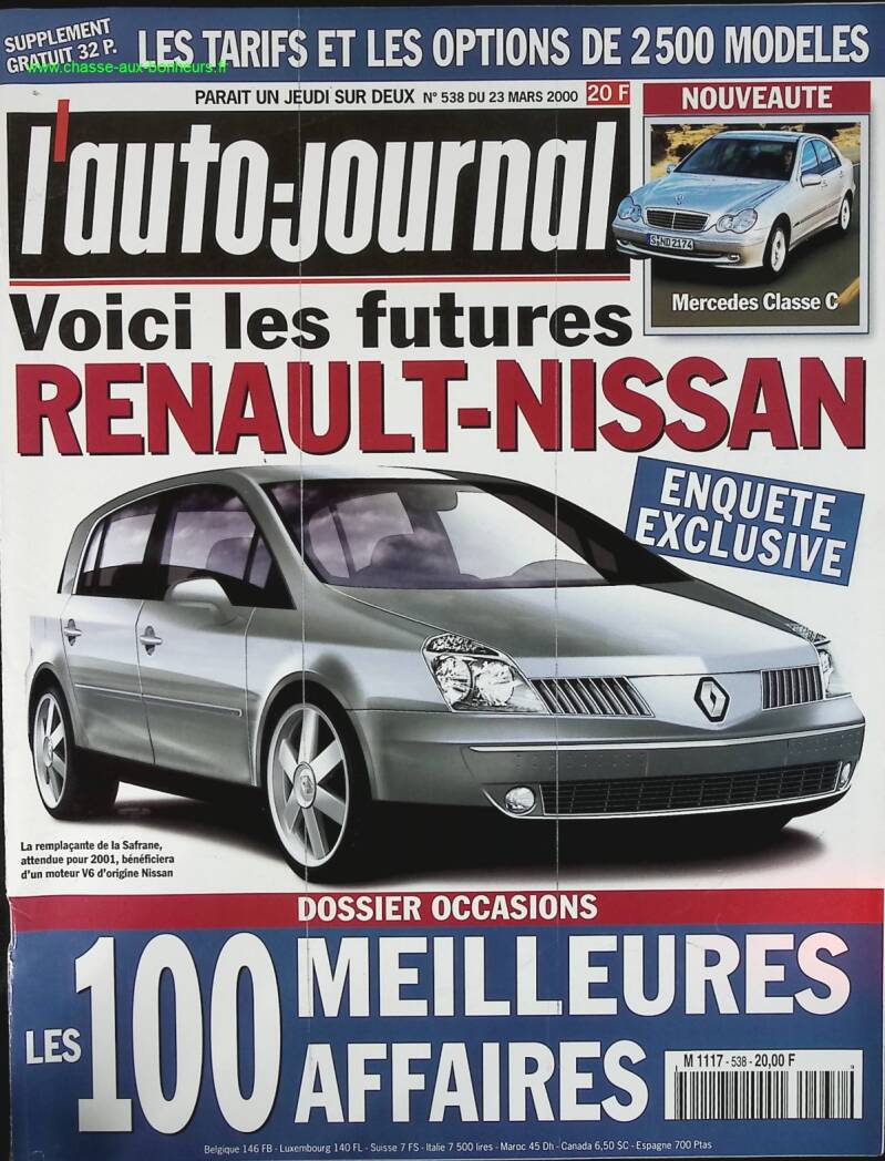 Futur Renault Nissan - L'auto journal - n° 538 - 2000 - revue magazine - voiture