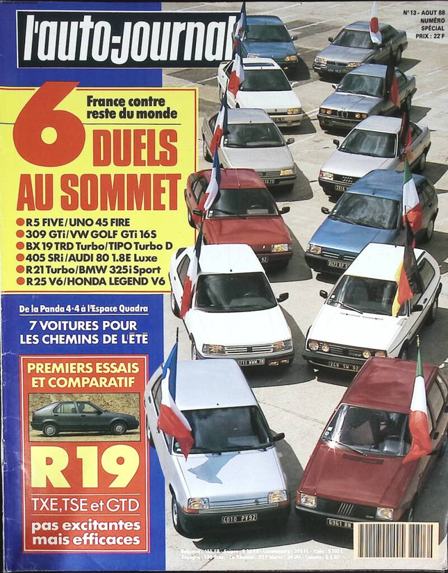 Super duels au sommet - L'auto journal - n° 13 - 1988 - revue magazine - voiture