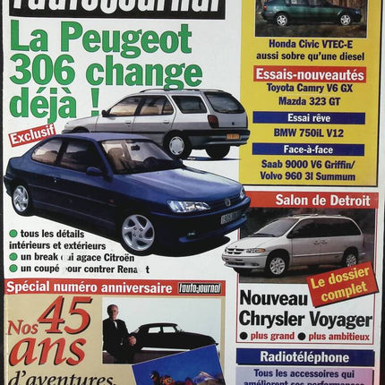 Peugeot 306 change déjà - L'auto journal - n° 402 - 1995 - revue magazine - voiture