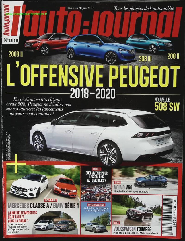 L'offensive Peugeot - L'auto journal - n° 1010 - 2018 - revue magazine - voiture