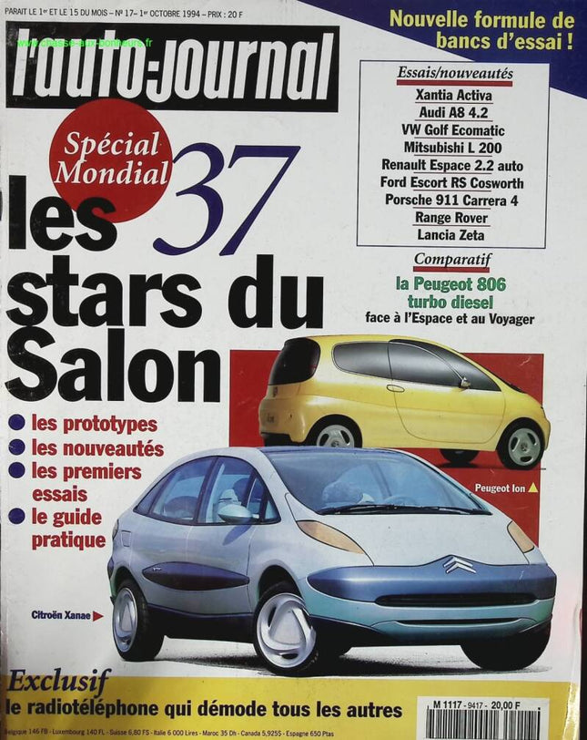 Die 37 Stars der Show - L'auto journal - Nr. 17 - 1994 - Zeitschriftenkritik - Auto