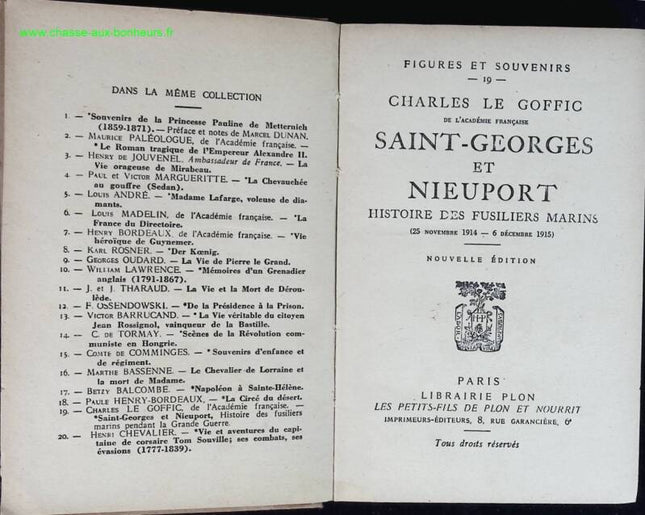 Saint Georges et Nieuport - Charles Le Goffic - livre