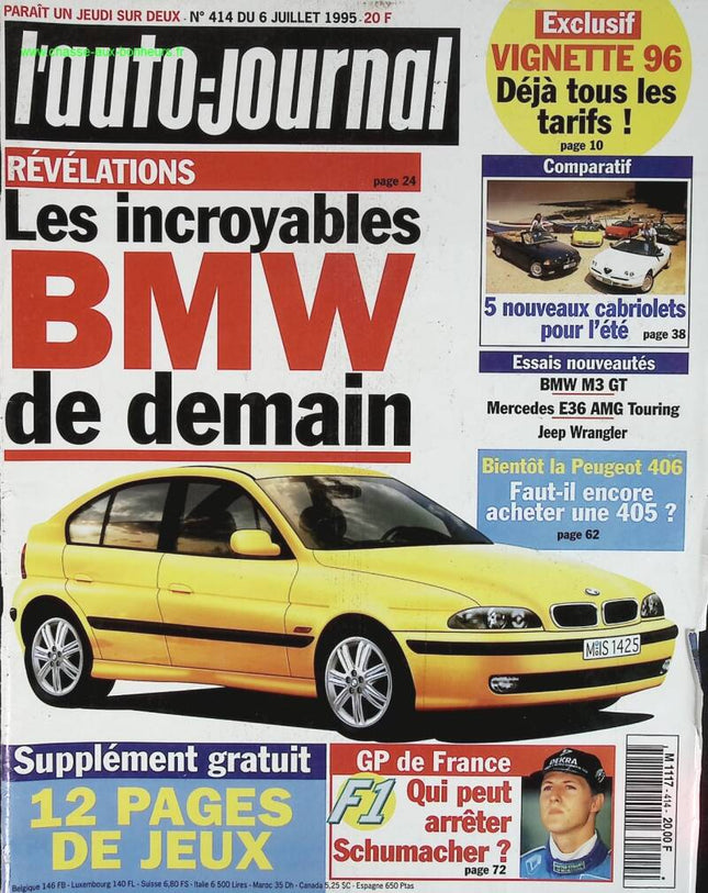 Die unglaublichen BMWs von morgen - L'auto journal - Nr. 414 - 1995 - Zeitschriftenrezension - Auto