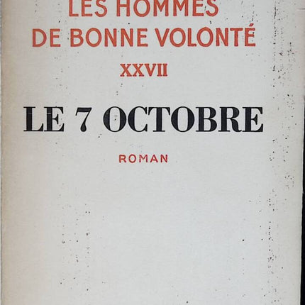 7. Oktober, Männer des guten Willens – Jules Romains – Buch