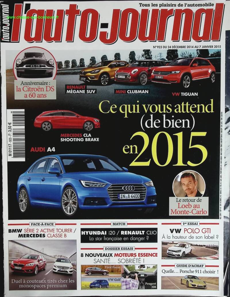 Ce qui vous attend en 2015 - L'auto journal - n° 923 - 2015 - revue magazine - voiture