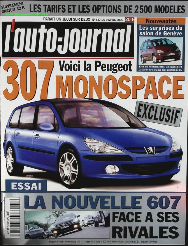 Peugeot 307 MPV - L'auto journal - n° 537 - 2000 - Zeitschriftenbericht - Auto