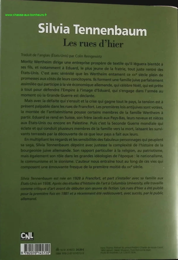 The Streets of Yesterday - Silvia Tennenbaum - Book