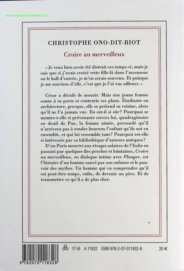 Croire au merveilleux - Christophe Ono-dit-Biot - Livre
