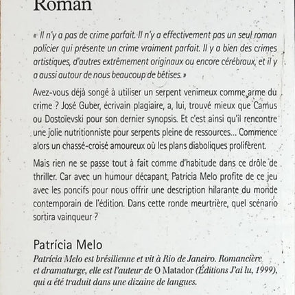Eloge Du Mensonge - Patricia Melo - livre