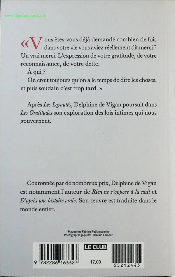 Gratitudes - Delphine de Vigan - Book