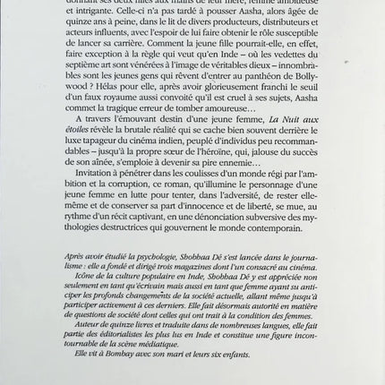 La Nuit aux étoiles - Shobhaa Dé - Livre