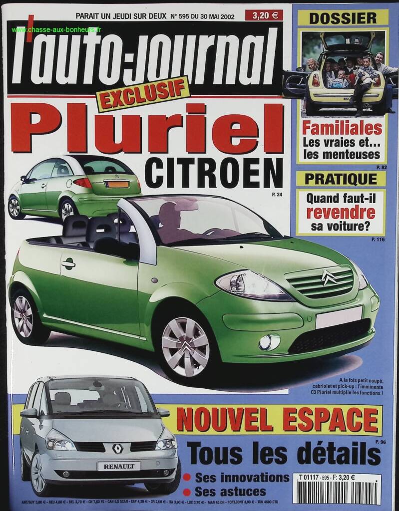 Citroën Pluriel - L'auto journal - n° 595 - 2002 - revue magazine - voiture