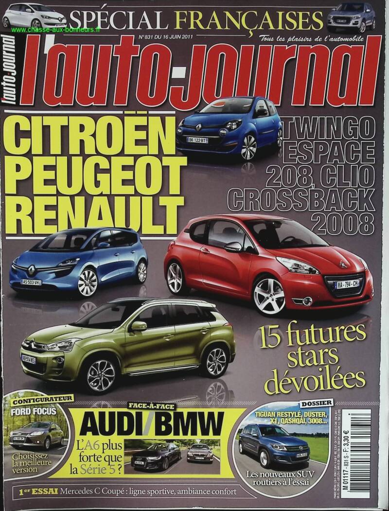 Citroën Peugeot Renault - L'auto journal - n° 831 - 2011 - revue magazine - voiture