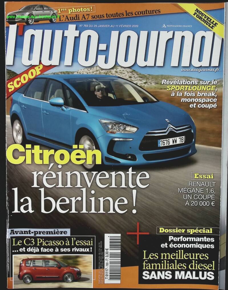 Citroën réinvente la berline - L'auto journal - n° 769 - 2009 - revue magazine - voiture