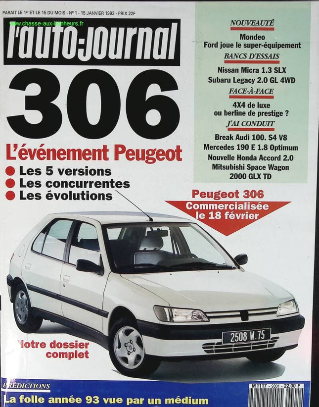 Peugeot 306 the event - L'auto journal - n° 1 - 1993 - magazine review - car