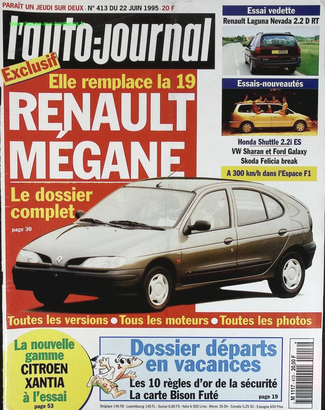 Renault Mégane – L'auto Journal – Nr. 413 – 1995 – Zeitschriftenrezension – Auto