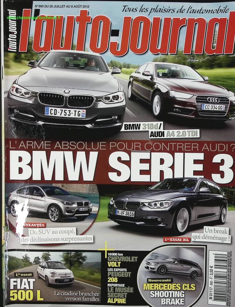 BMW série 3 - L'auto journal - n° 860 - 2012 - revue magazine - voiture