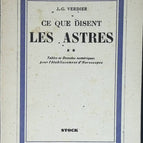 Was die Sterne sagen - JG Verdier - 1947 - Buch