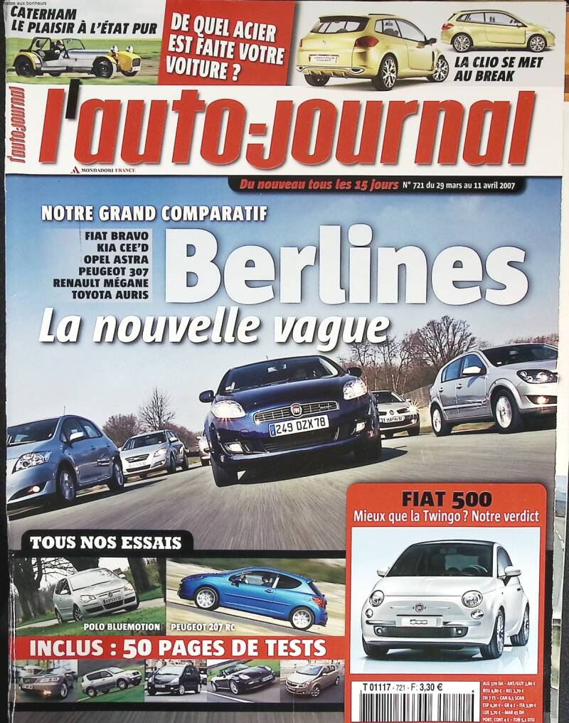 Berlines la nouvelle vague - L'auto journal - n° 721 - 2007 - revue magazine - voiture
