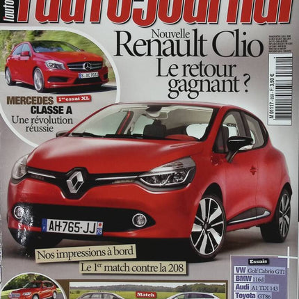 Renault Clio le retour - L'auto journal - n° 859 - 2012 - revue magazine - voiture