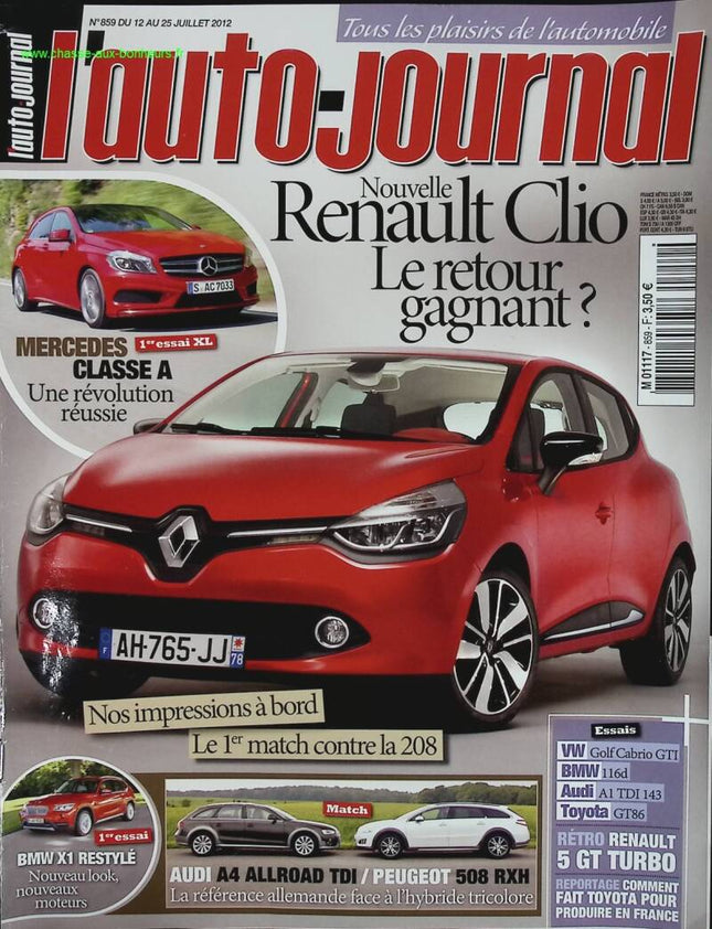 Renault Clio le retour - L'auto journal - n° 859 - 2012 - revue magazine - voiture