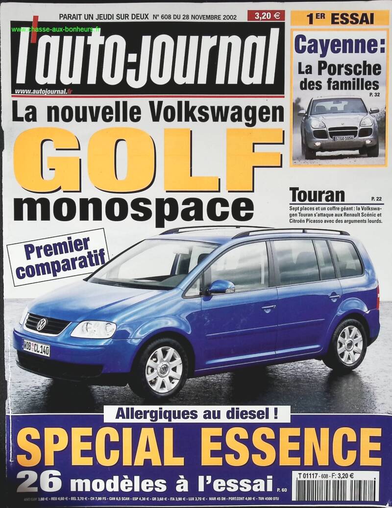 Golf monospace - L'auto journal - n° 608 - 2002 - revue magazine - voiture