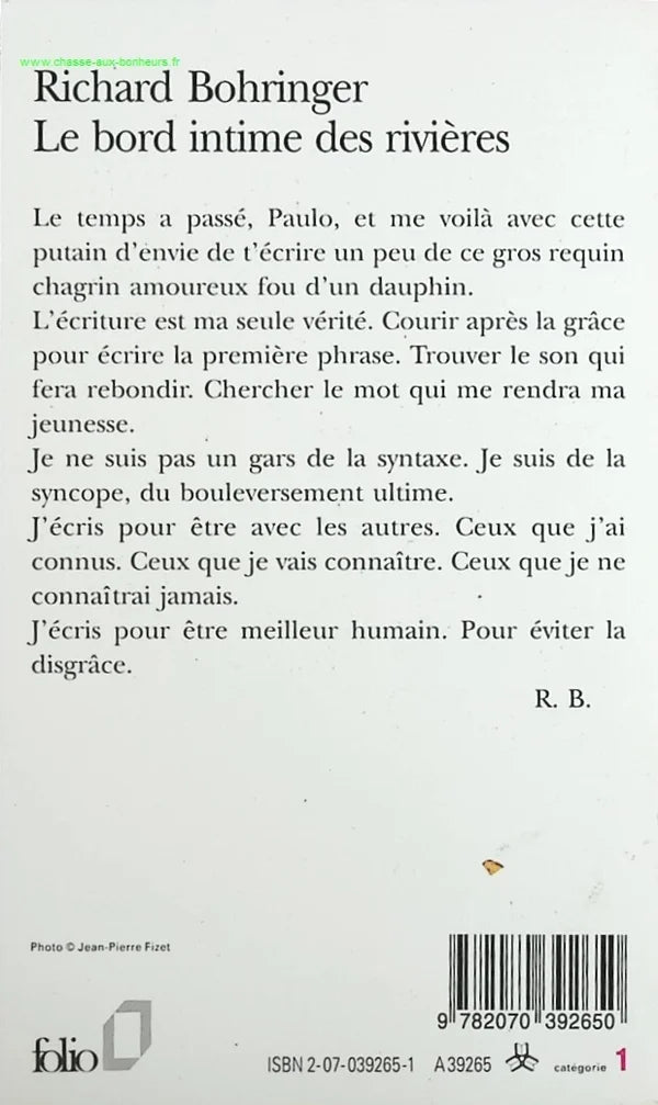 Le Bord intime des rivières - Richard Bohringer - livre