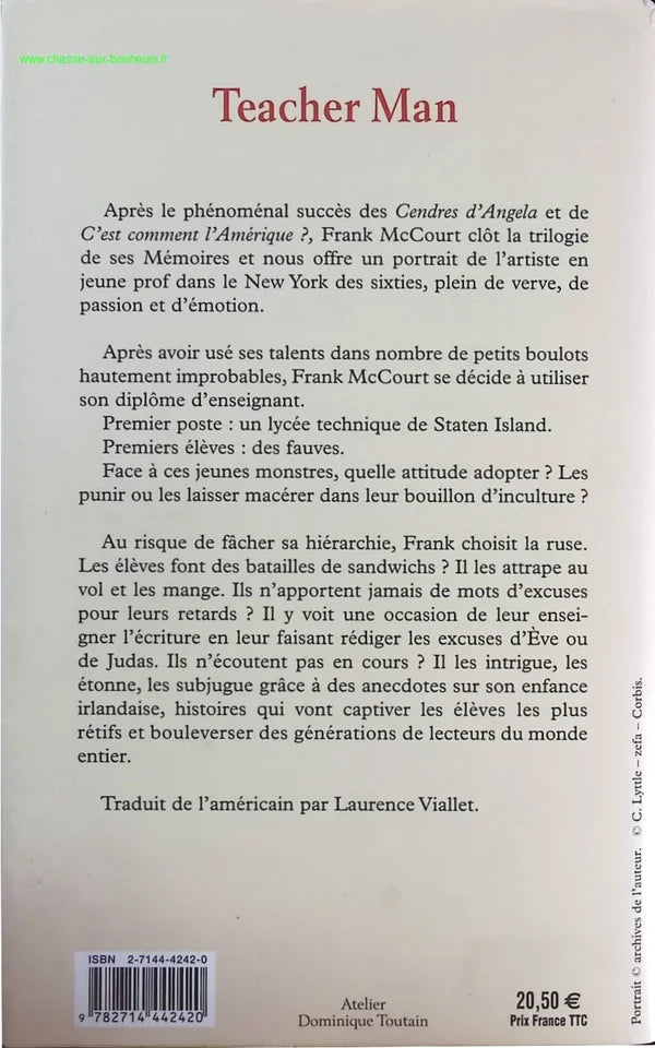 Teacher Man - A Young Teacher in New York - Frank MCCOURT - Book