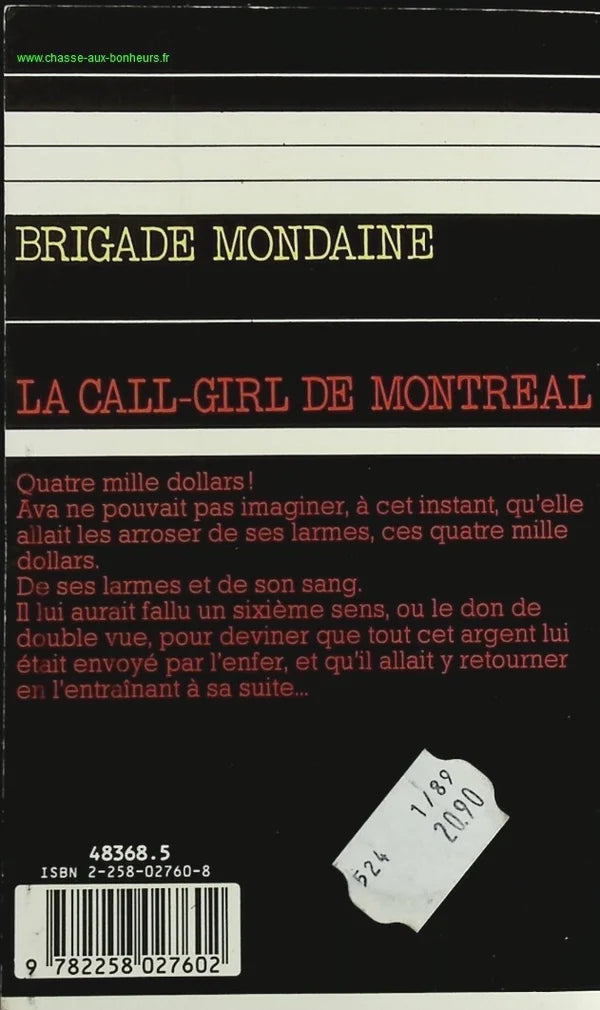 The Call Girl of Montreal - Brigade Mondaine No. 91 - Michel Brice - Gérard De Villiers - Book
