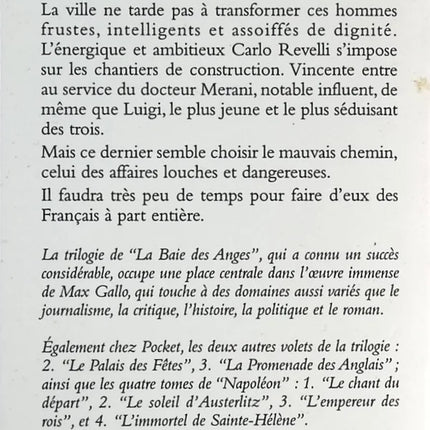 La Baie Des Anges - Max Gallo - livre
