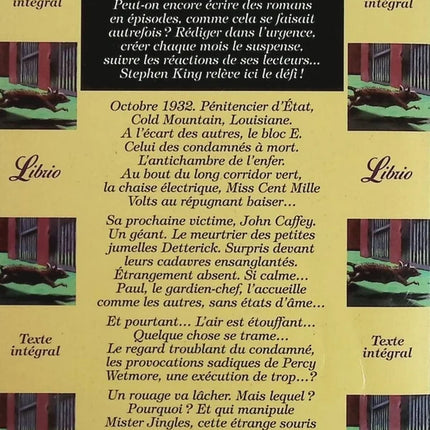La Ligne verte Tome 1 Deux petites filles mortes – Stephen King – roman fantastique occasion - livre