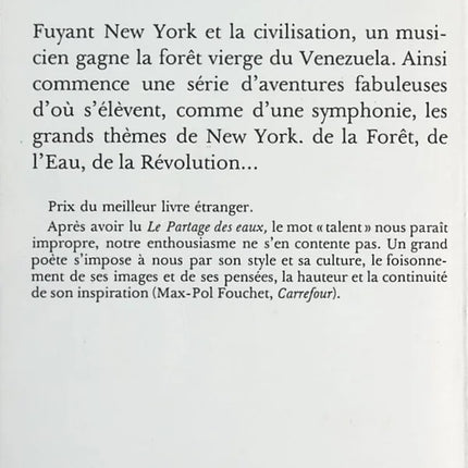 Le Partage des eaux - Alejo Carpentier - Livre
