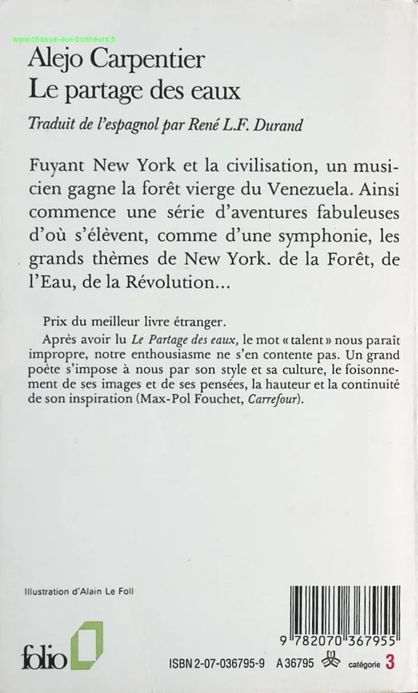 Le Partage des eaux - Alejo Carpentier - Livre