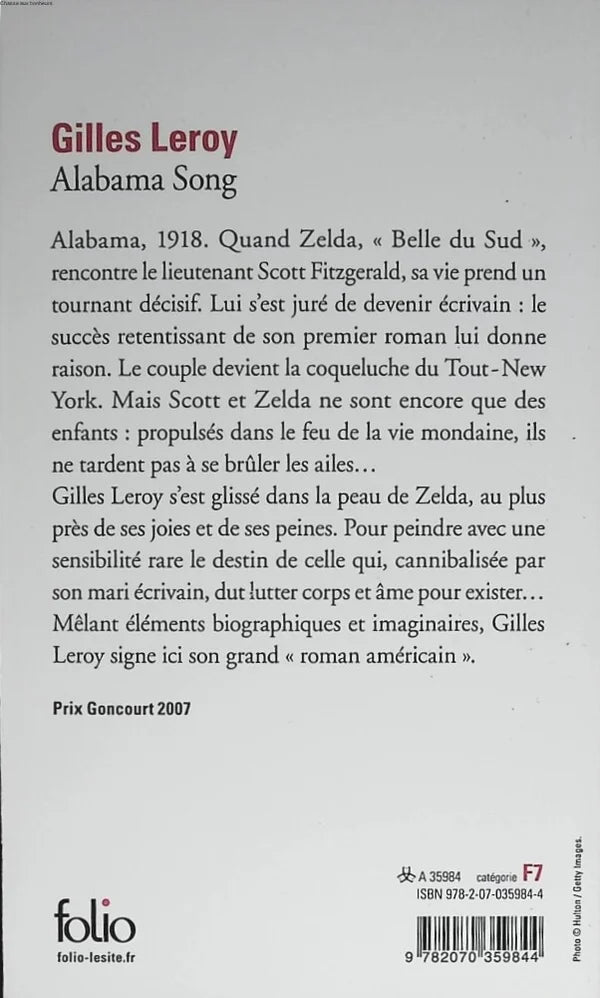 Alabama Song - Gilles Leroy - 2009 - book