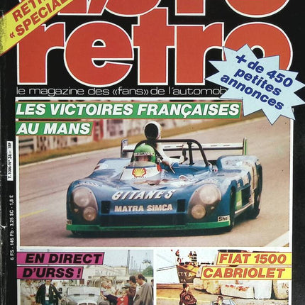 Französische Siege in Le Mans Fiat 1500 Cabrio – Auto moto rétro – Nr. 34 – 1983 – Zeitschriftenrezension – Auto