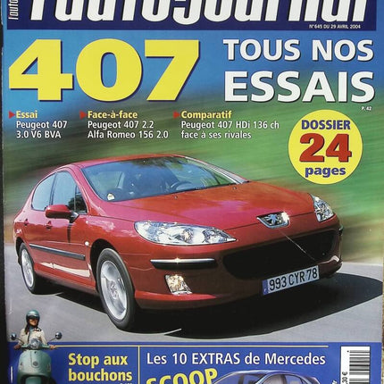 Peugeot 407 all our tests - L'auto journal - n° 645 - 2004 - magazine review - car