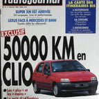 50 000 Km en Renault Clio - L'auto journal - n° 12 - 1990 - revue magazine - voiture