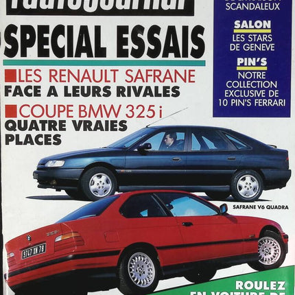 Spezielle Tests des Renault Safrane BMW 325 i - L'auto journal - Nr. 5 - 1992 - Zeitschriftenbericht - Auto