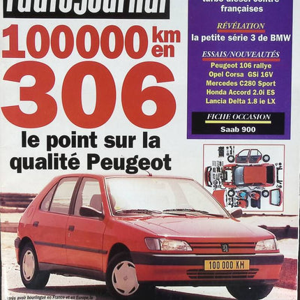 100.000 km in einem Peugeot 306 - L'auto journal - Nr. 18 - 1993 - Zeitschriftenbericht - Auto