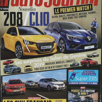 Renault Clio Peugeot 208 - L'auto journal - n° 1029 - 2019 - revue magazine - voiture
