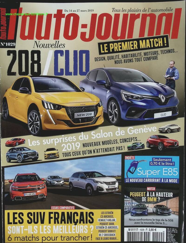 Renault Clio Peugeot 208 - L'auto journal - n° 1029 - 2019 - revue magazine - voiture