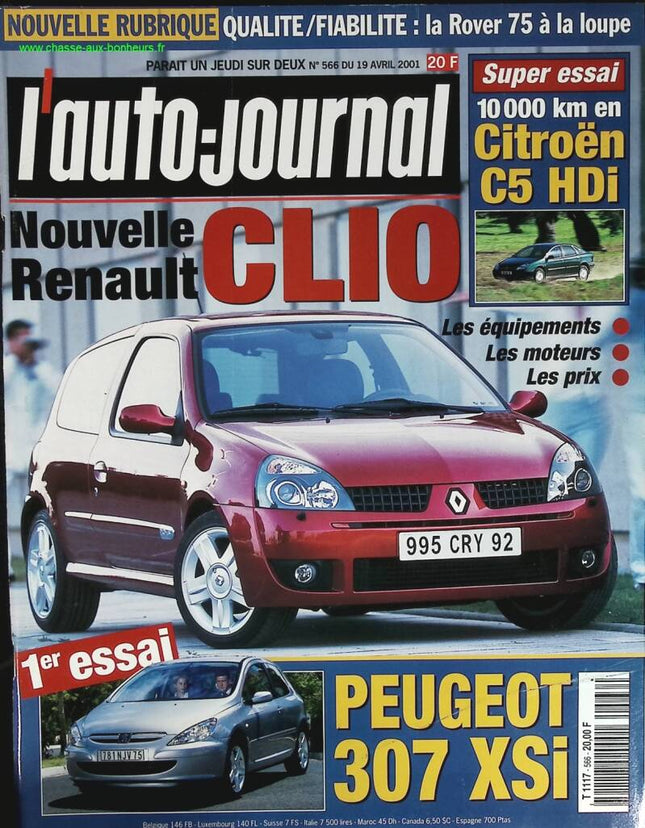Renault Clio - L'auto journal - n° 566 - 2001 - revue magazine - voiture