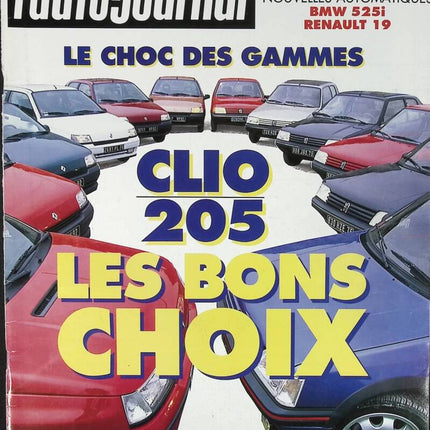 Renault Clio Peugeot 205 - L'auto journal - n° 9 - 1991 - magazine review - car