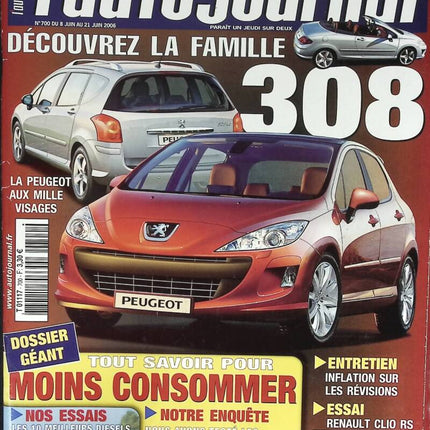 Découvrez la famille 308 - L'auto journal - n° 700 - 2006 - revue magazine - voiture