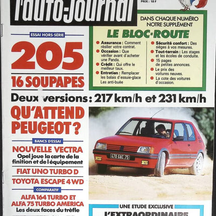 205 16 valves - L'auto journal - n° 18 - 1988 - magazine review - car
