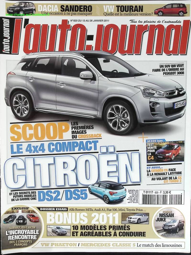 Citroën Crossback - L'auto journal - n° 820 - 2011 - revue magazine - voiture